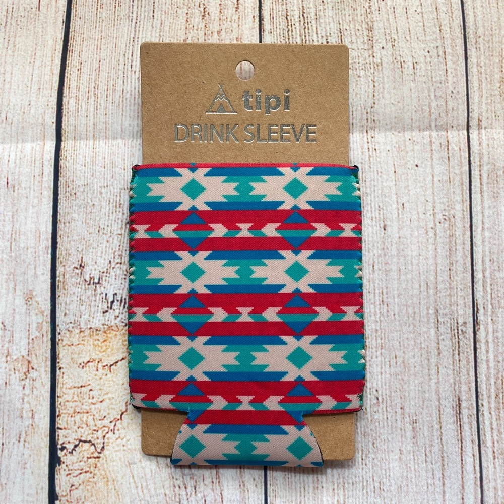 Western print, drink sleeve.